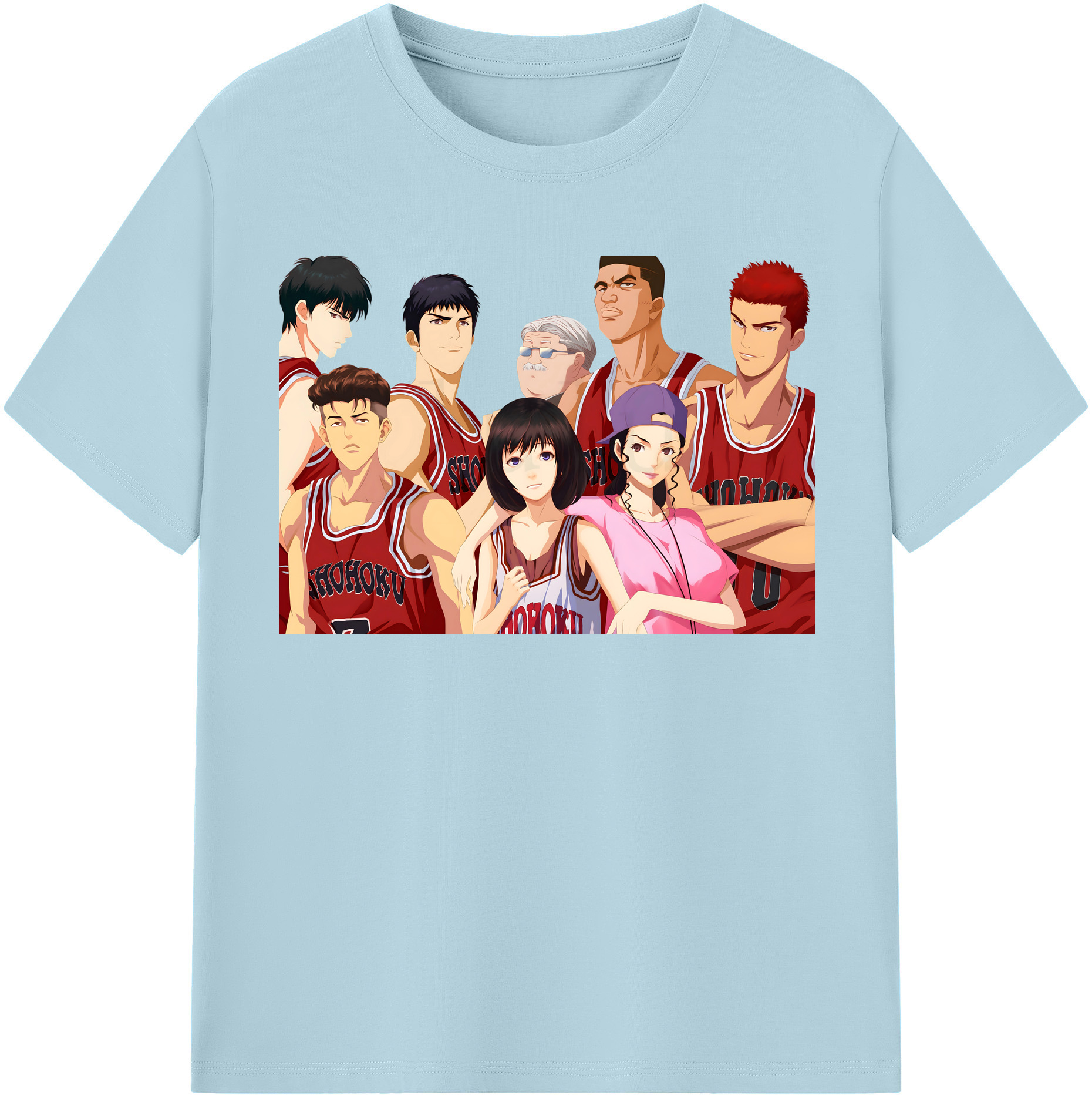 SLAM DUNK／スラムダンク 綿100％半袖Tシャツ（フロントプリント）